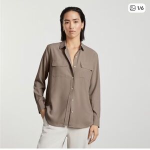 Everlane The Washable Silk Relaxed Shirt In Sand